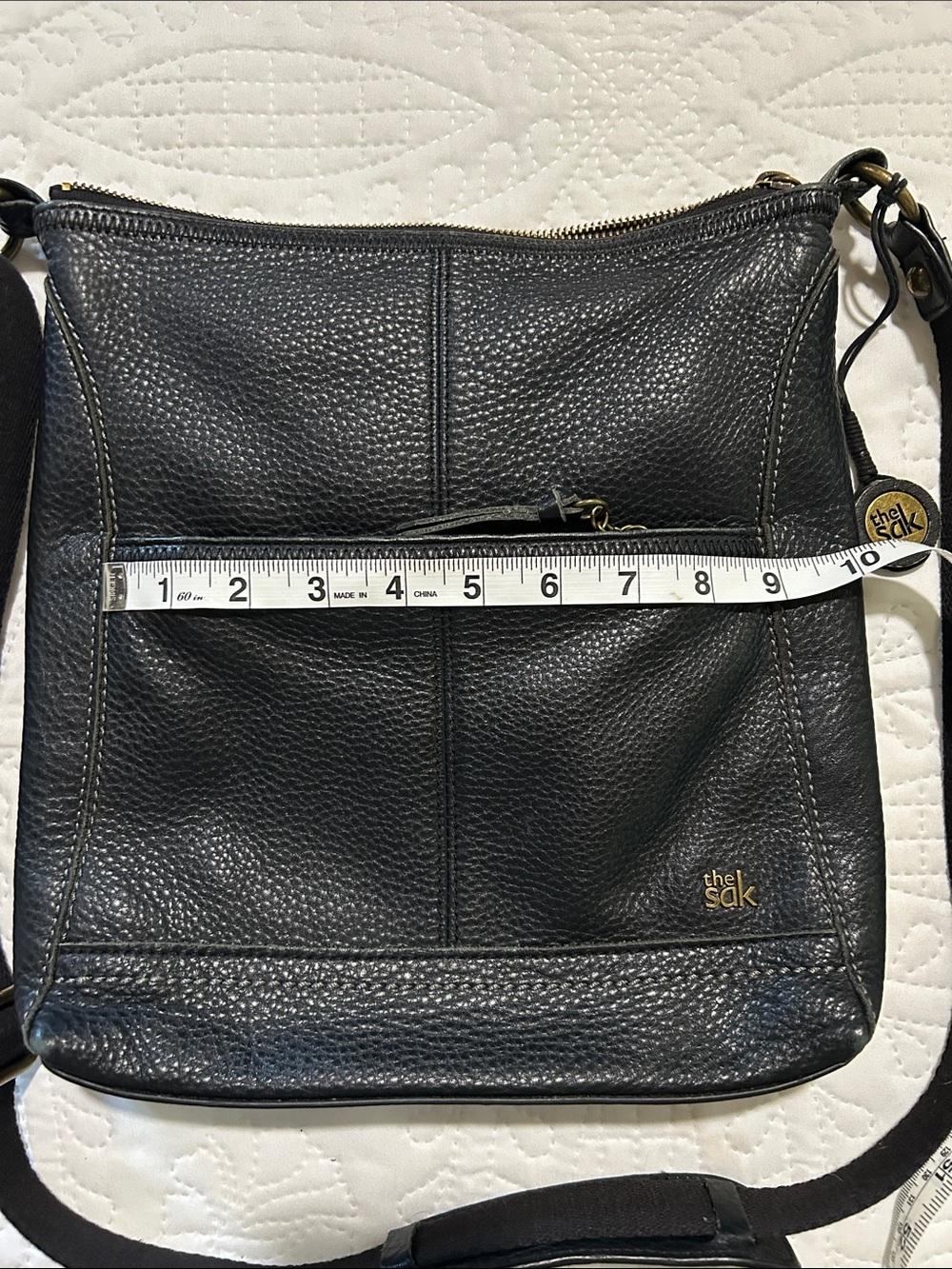 The Sak Black Pebbled Leather Crossbody with Gold Charm - Picture 11 of 15